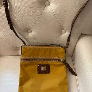 Frye Yellow and Brown Messenger Bag with Adjustable Strap